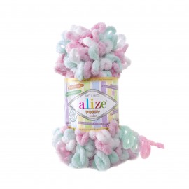 ALIZE PUFFY COLOR 6052 св.мята/розовый/белый